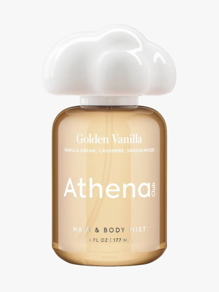 Athena Club Body Mists in branded component on a light gray background